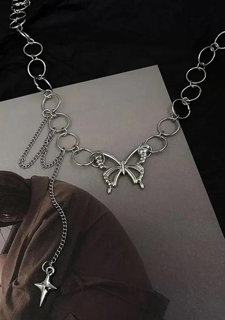 Silver Alloy Necklace Set