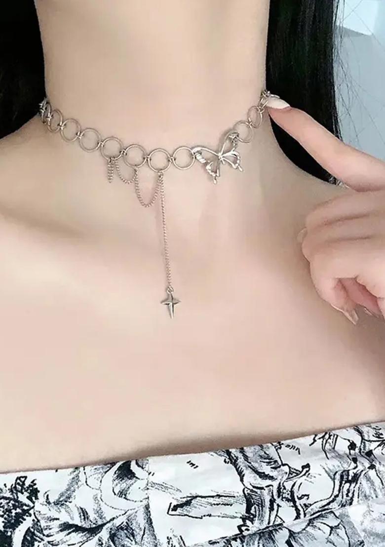 Silver Alloy Necklace Set