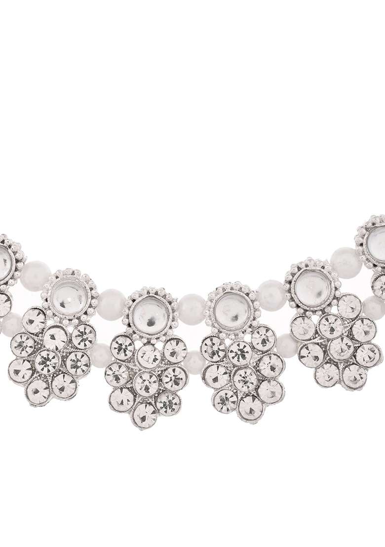 Glamorous Silver And Tone Jewellery Set For Special Occasions

 - Indya