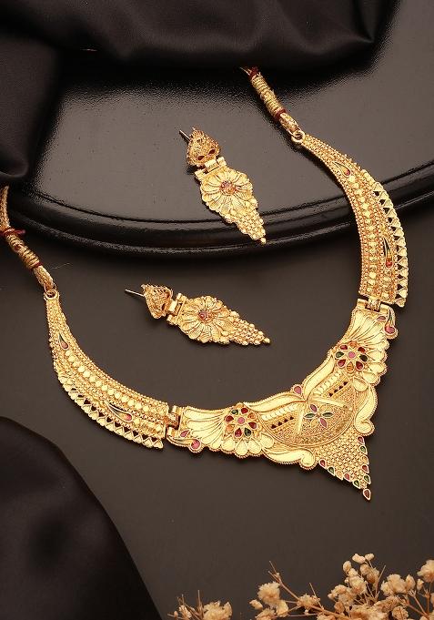 Gold Plated Tasseld Jewellery Set