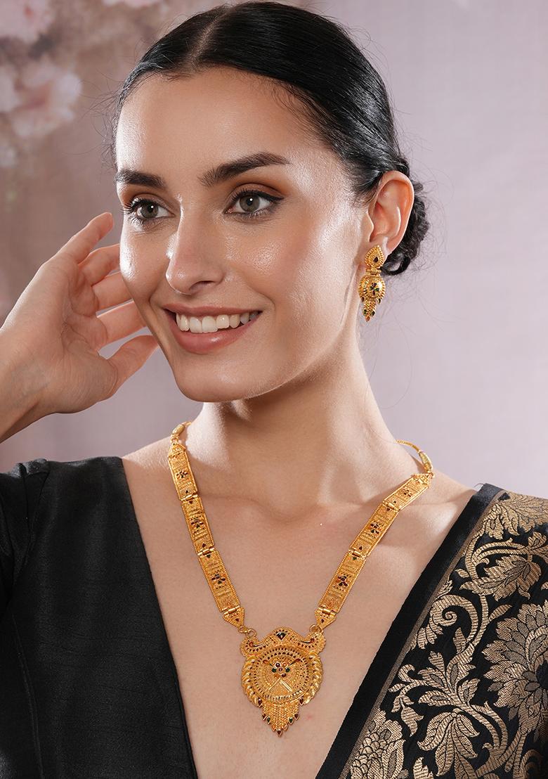 Gold Plated Stone Studded Jewellery Set