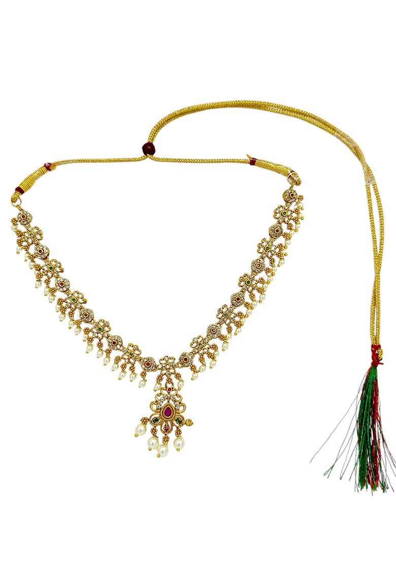 Gold Plated Multicolor Stones Necklace Set