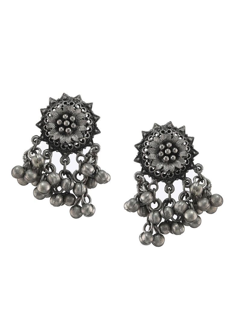 Oxidised Silver Plated And Beaded Jewellery Set