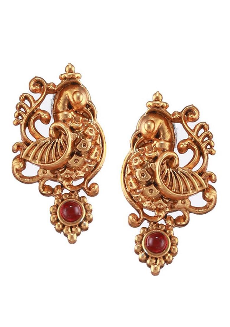Gold Plated Stone Studded Temple Jewellery Set