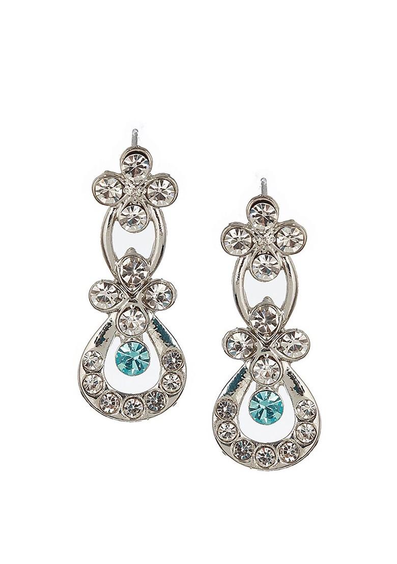 Rhodium Plated American Diamond Studded Jewellery Set