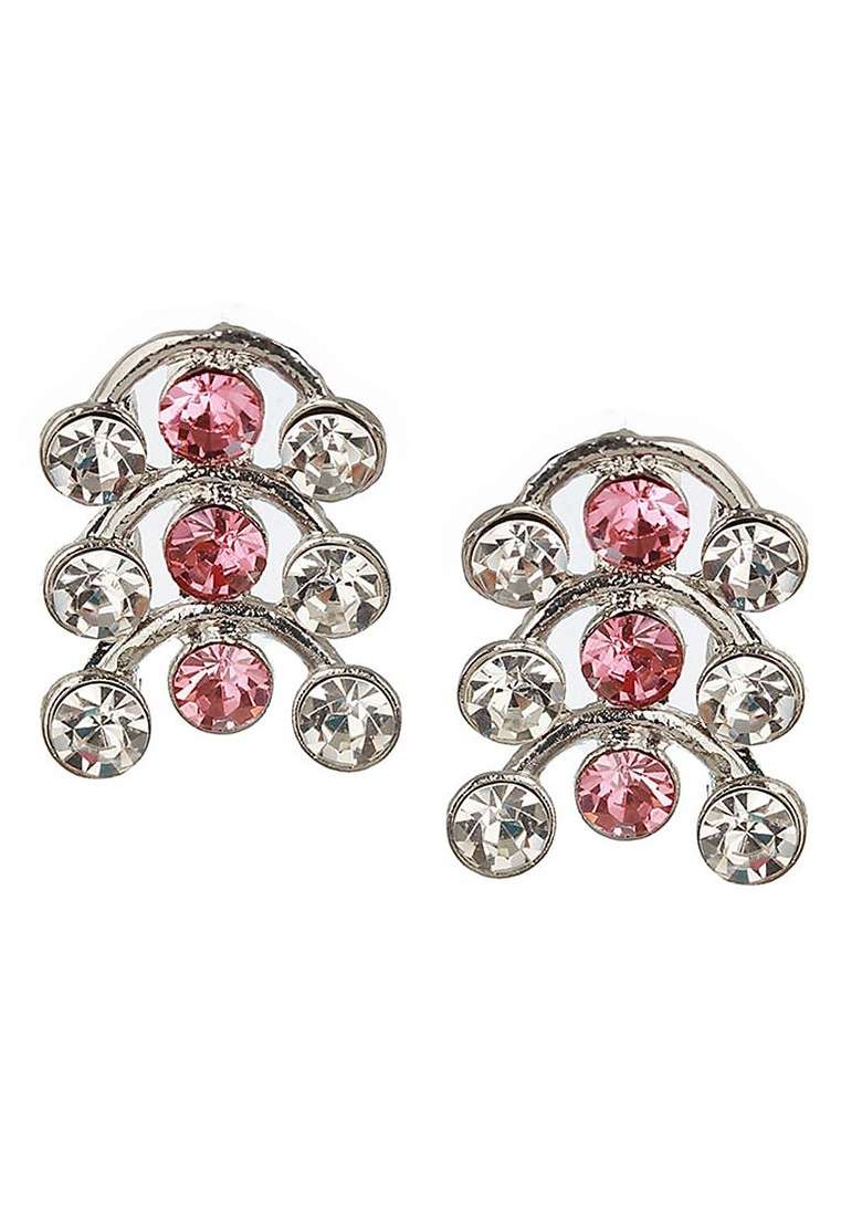 Rhodium Plated American Diamond Studded Jewellery Set - Indya