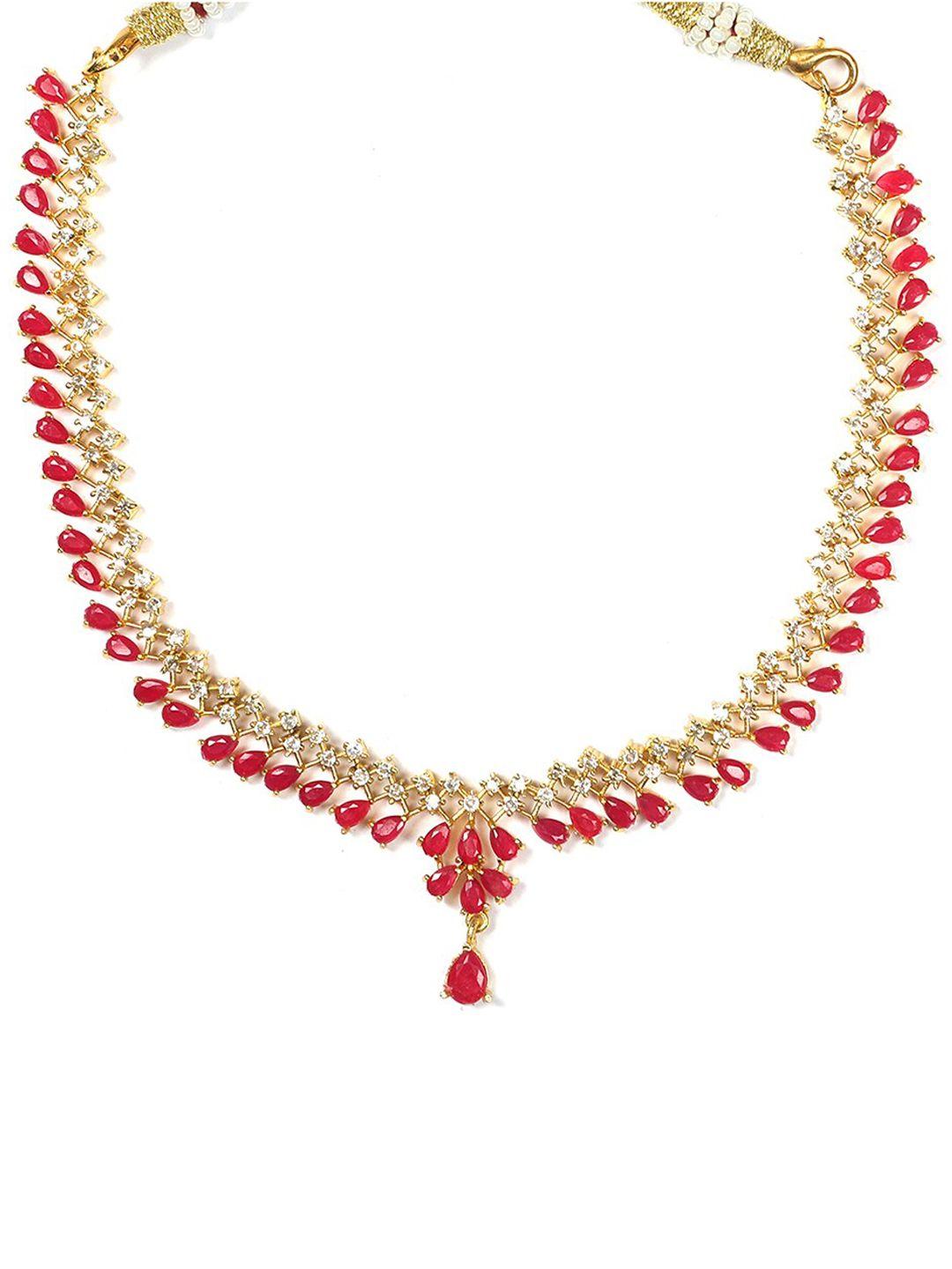 Gold Plated Ad Studded Jewellery Set