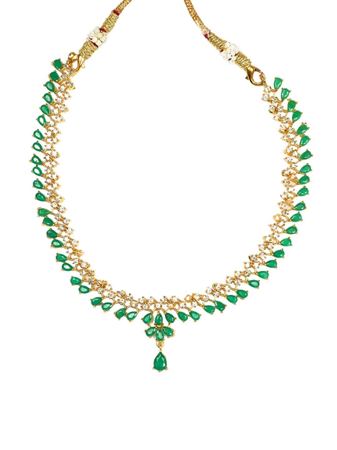 Gold Plated Ad Studded Jewellery Set