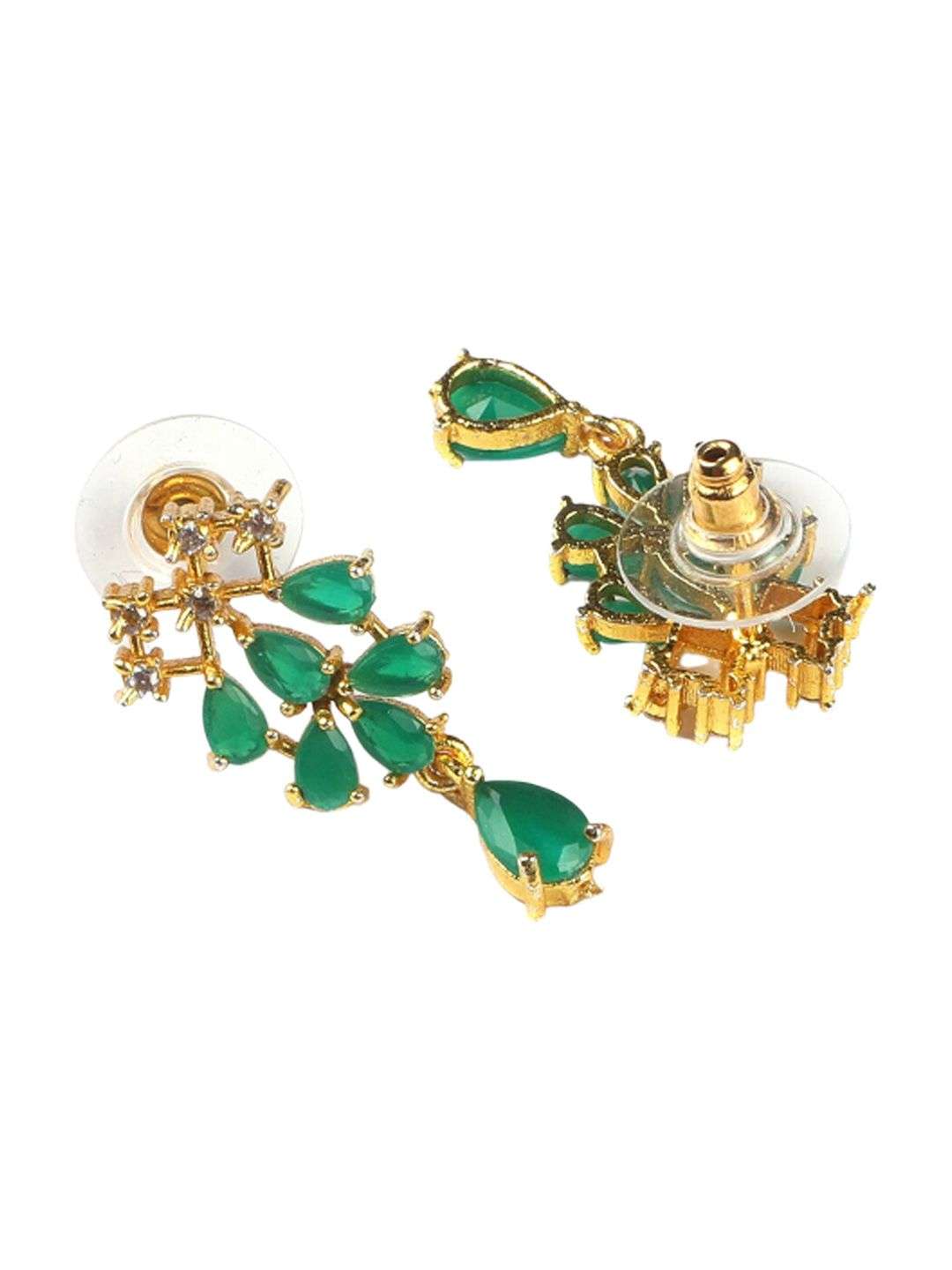 Gold Plated Ad Studded Jewellery Set - Indya