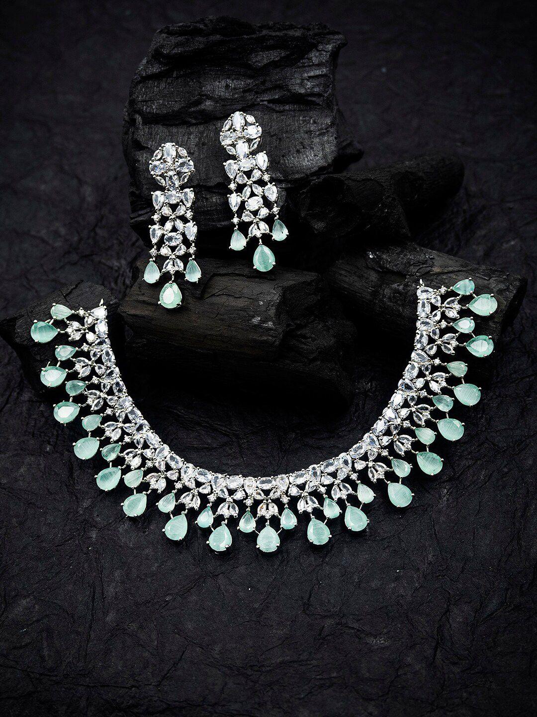 Silver Plated Cz Studded Jewellery Set