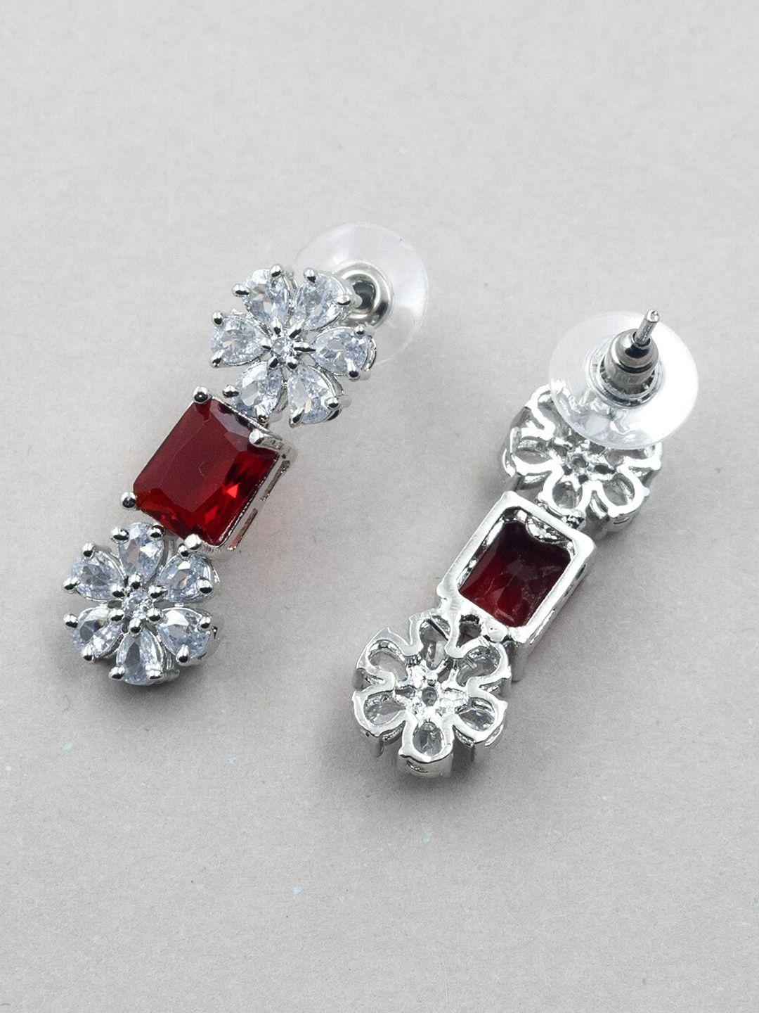 Silver Plated Cz Studded Jewellery Set
