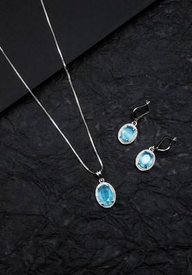Stylish Ad Rhodium Plated Pendant Set