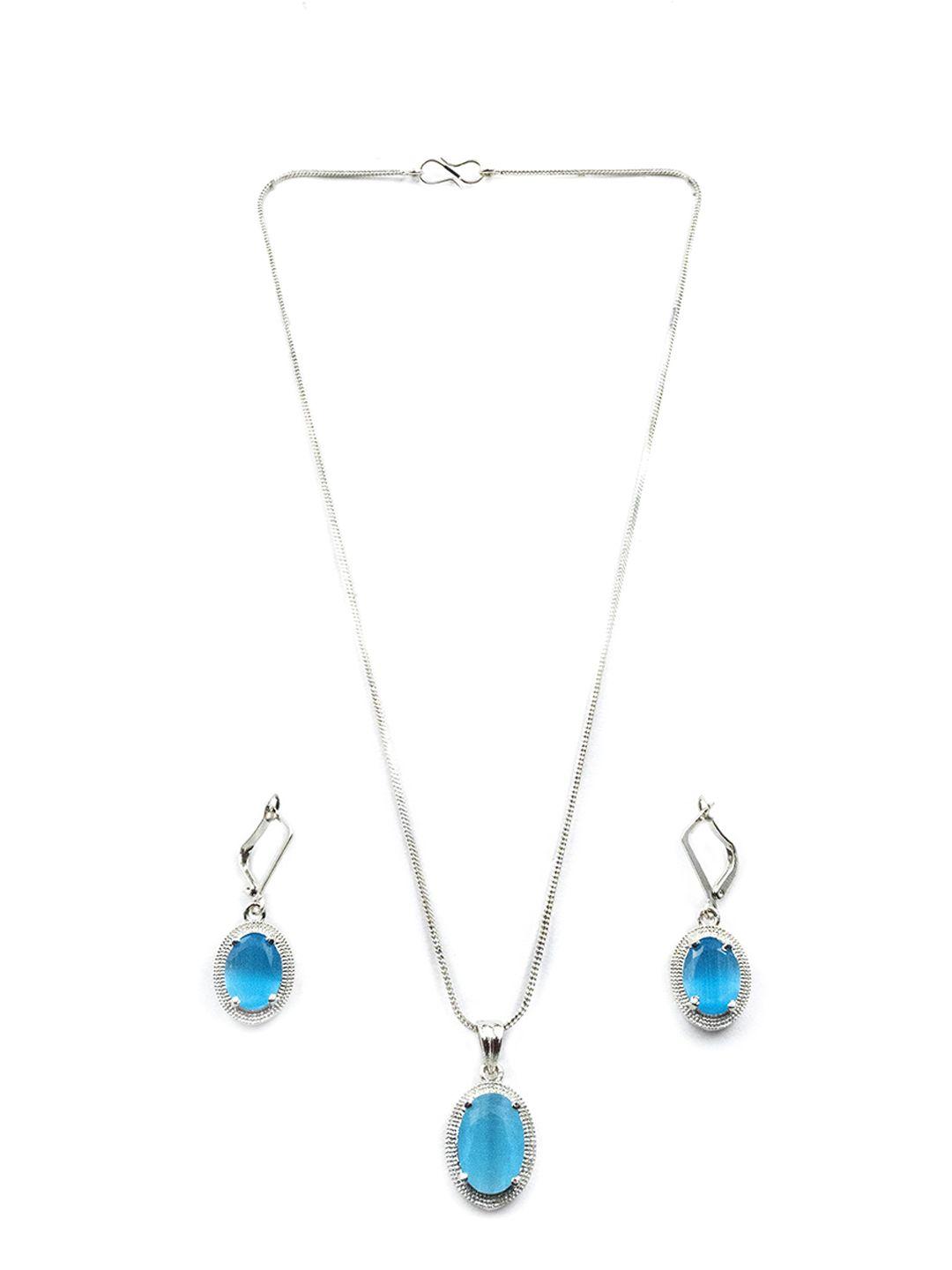 Stylish Ad Rhodium Plated Pendant Set