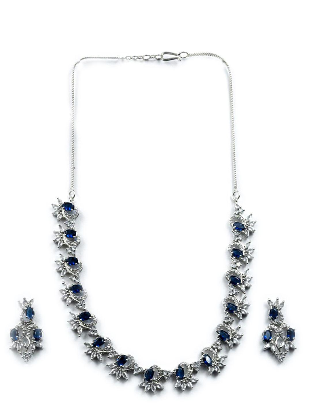 Silver Plated Ad Studded Sleek Jewellery Set