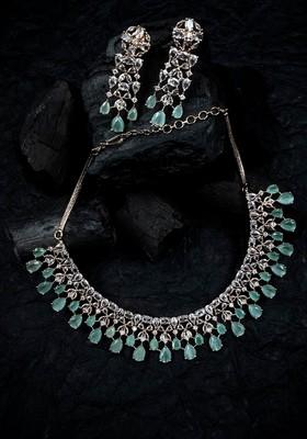 Rose Gold Plated Cz Studded Jewellery Set