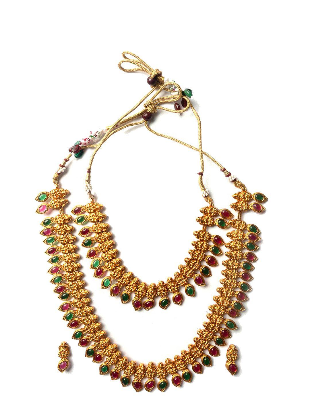 Gold Plated Stone Studded Jewellery Set