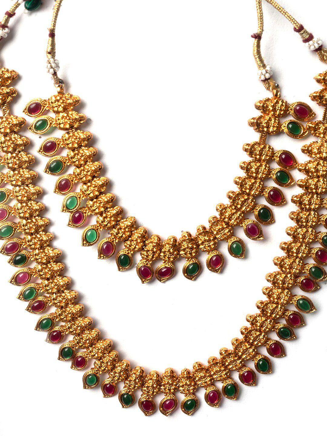 Gold Plated Stone Studded Jewellery Set