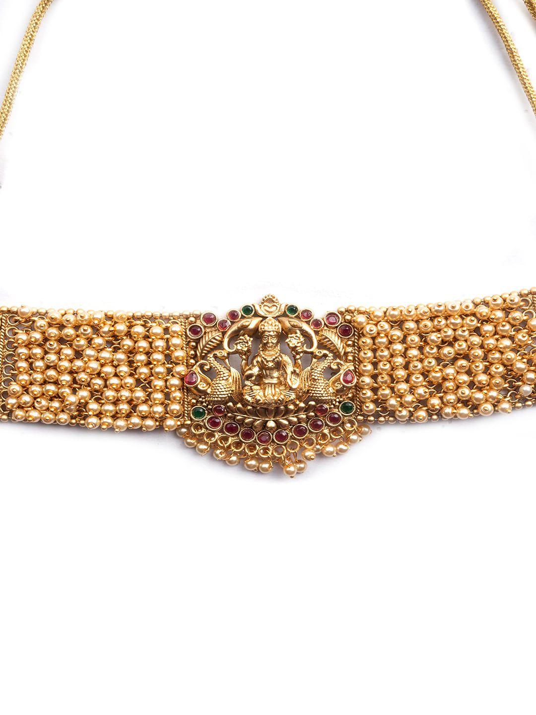 Gold Plated Stone Studded Jewellery Set