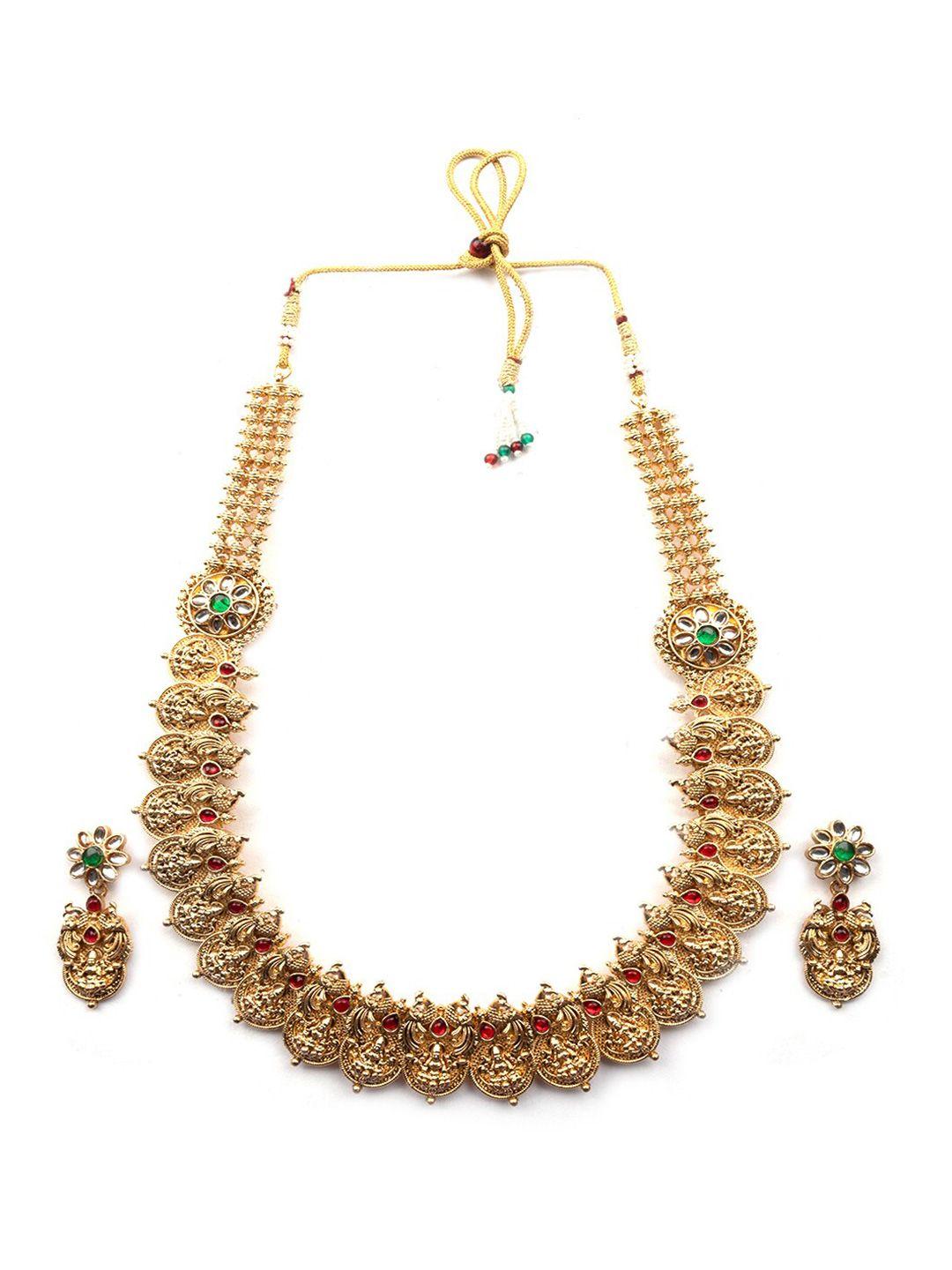 Gold Plated Stone Studded Jewellery Set