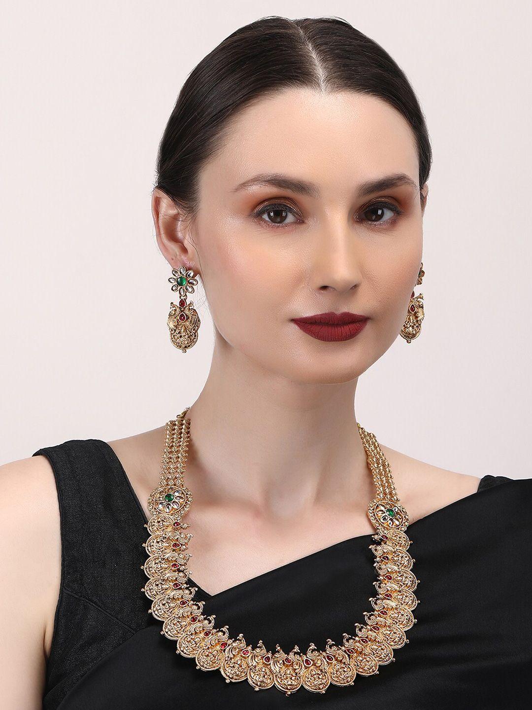 Gold Plated Stone Studded Jewellery Set