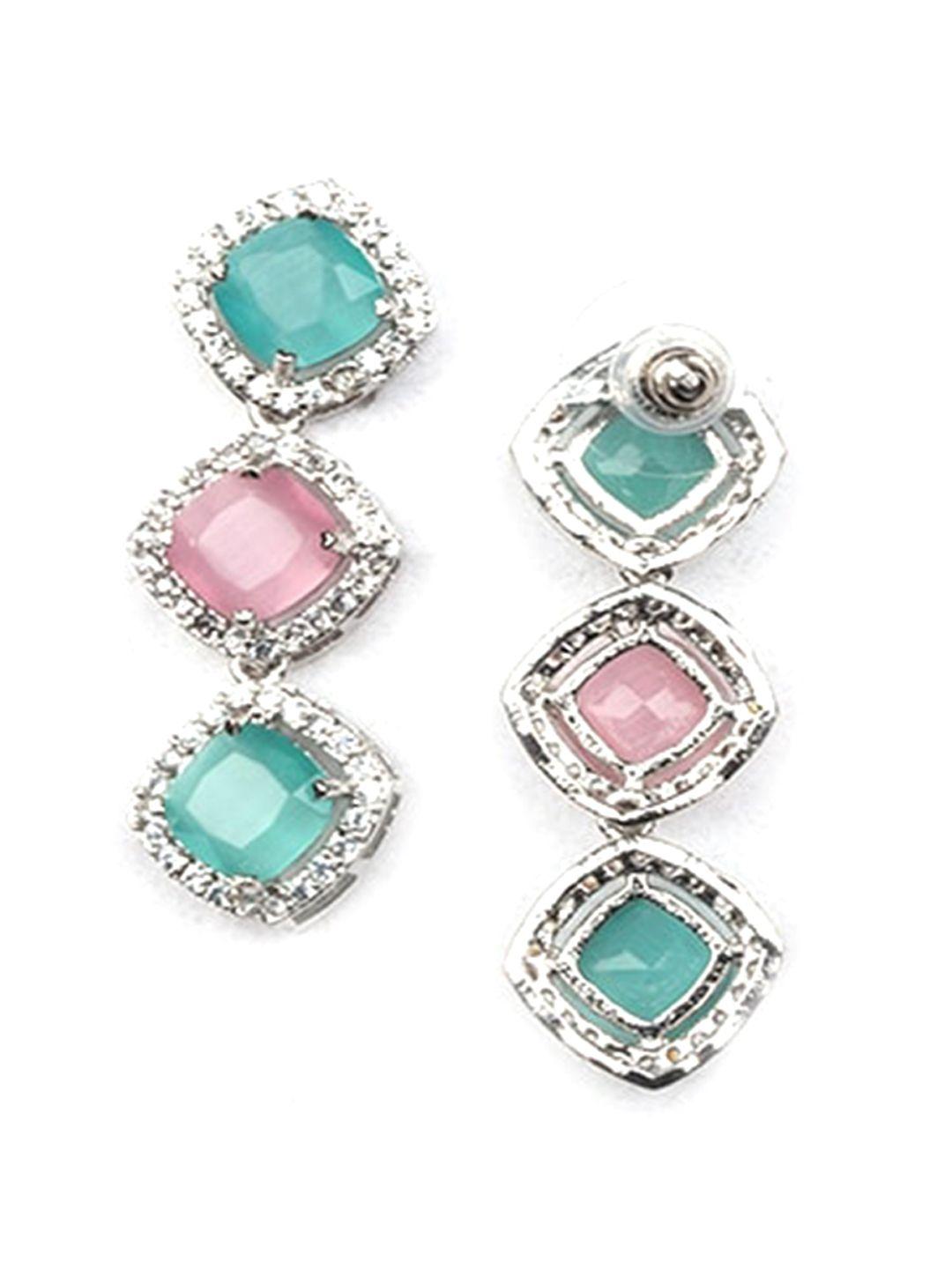 Silver Plated Ad Studded Jewellery Set