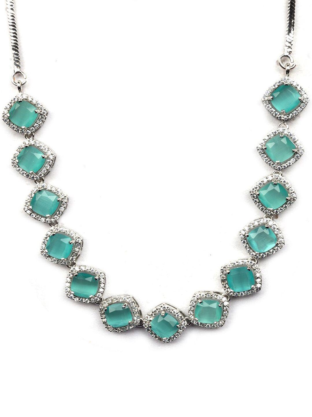 Silver Plated American Diamond Studded Jewellery Set