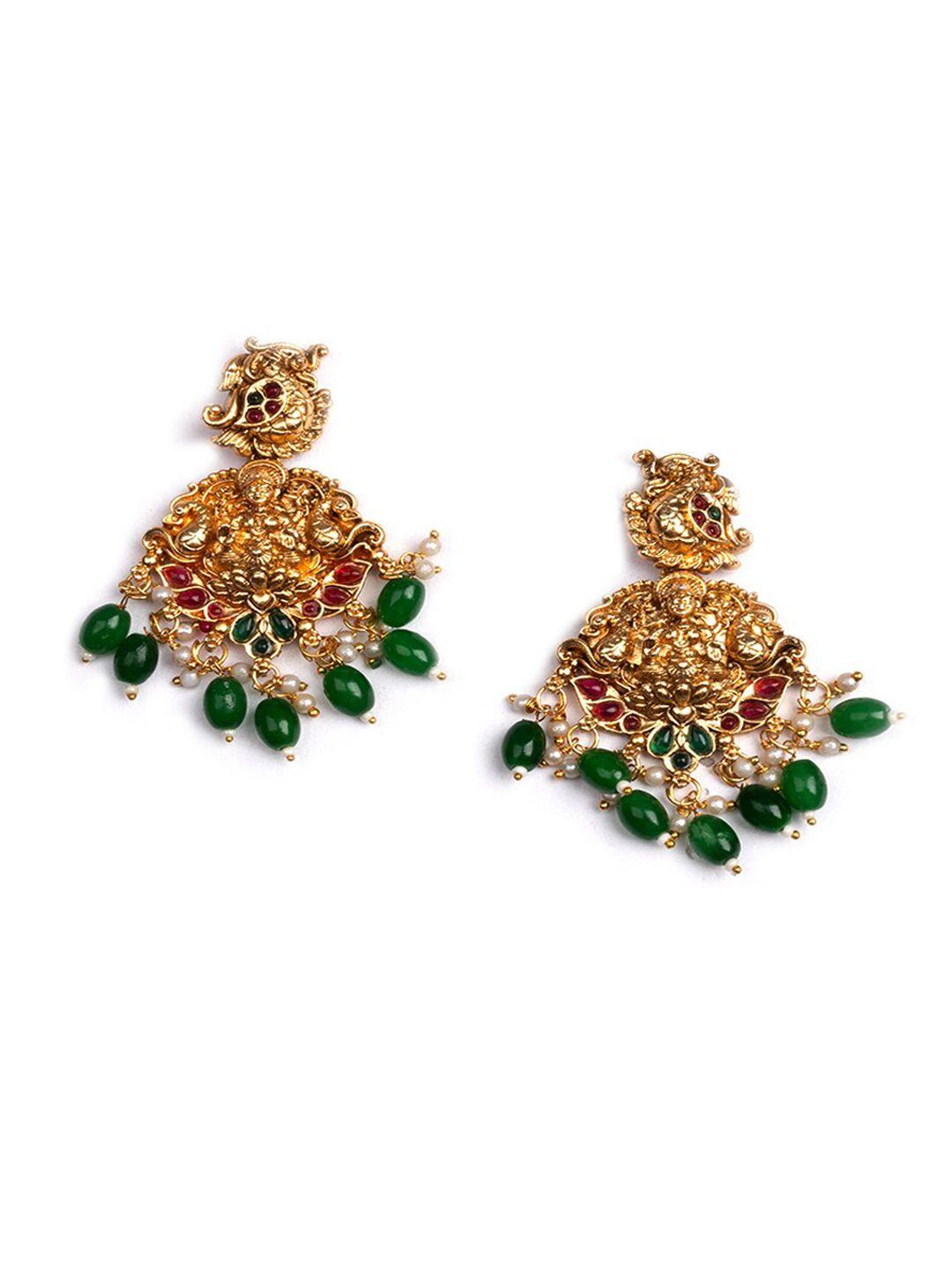 Gold Plated Stone Studded Temple Jewellery Set