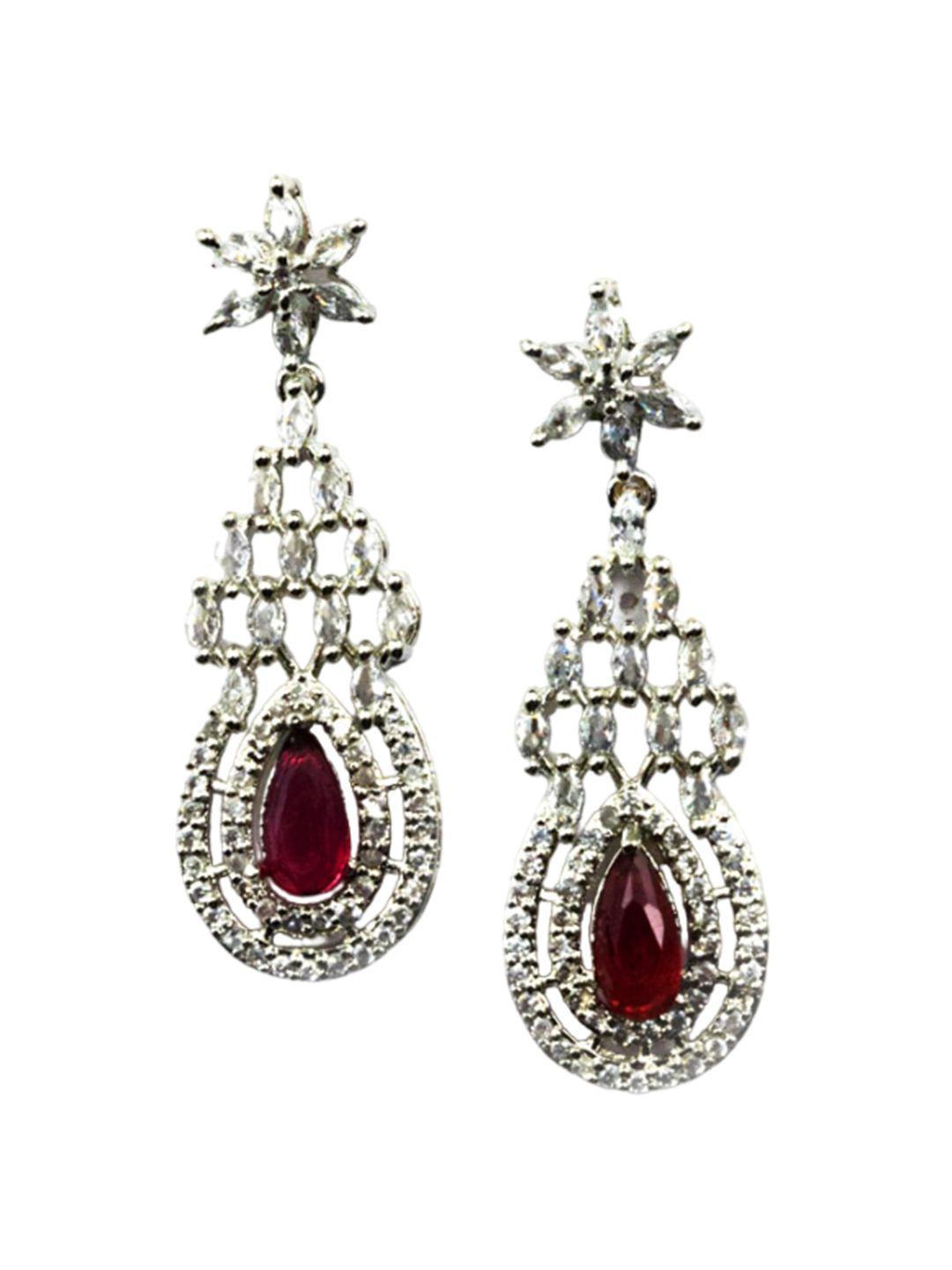 Silver Plated Cubic Zirconia Studded Jewellery Set