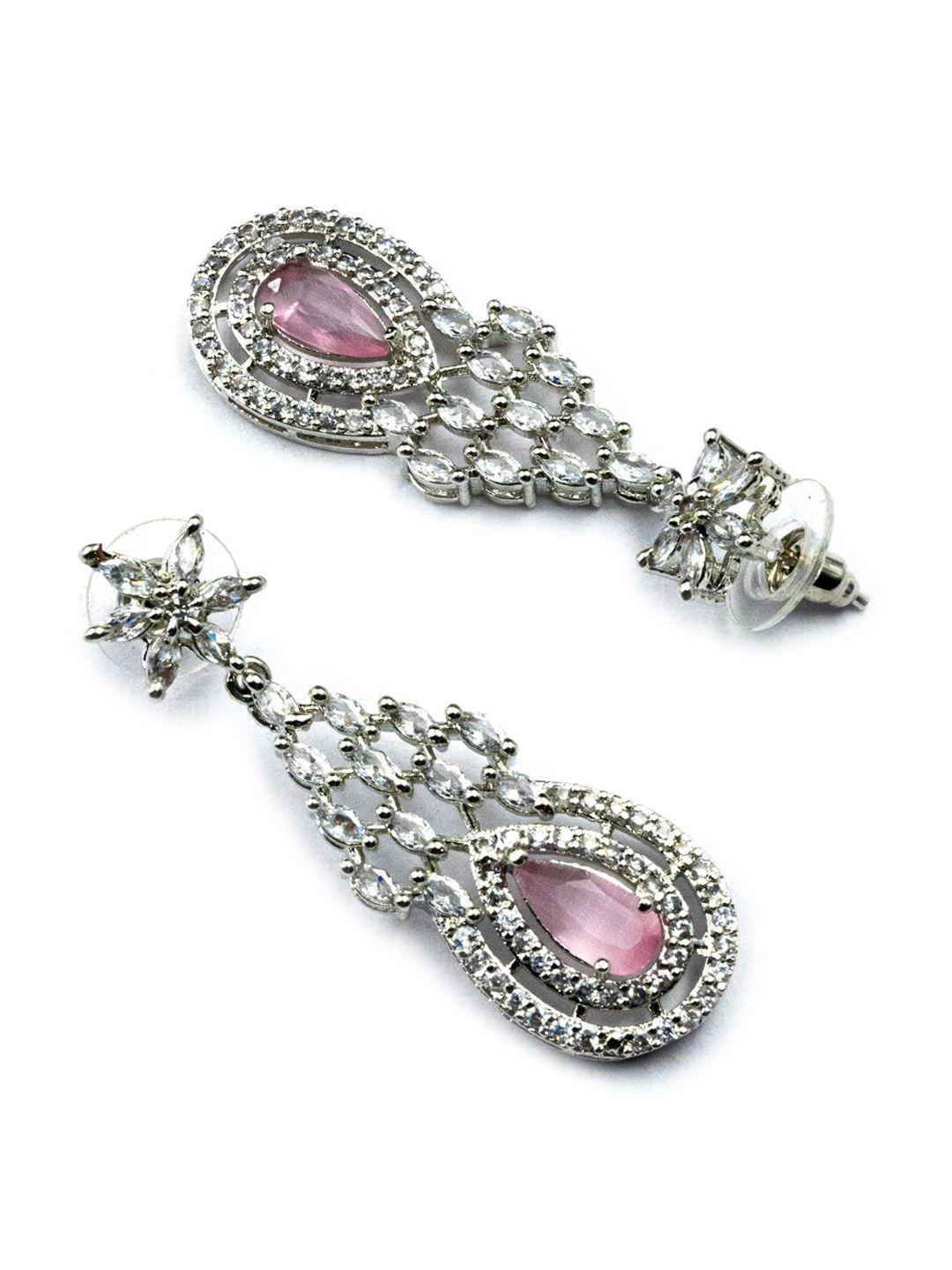 Silver Plated Cubic Zirconia Studded Jewellery Set