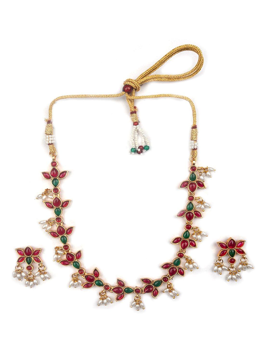 Gold Plated Studded Jewellery Set
