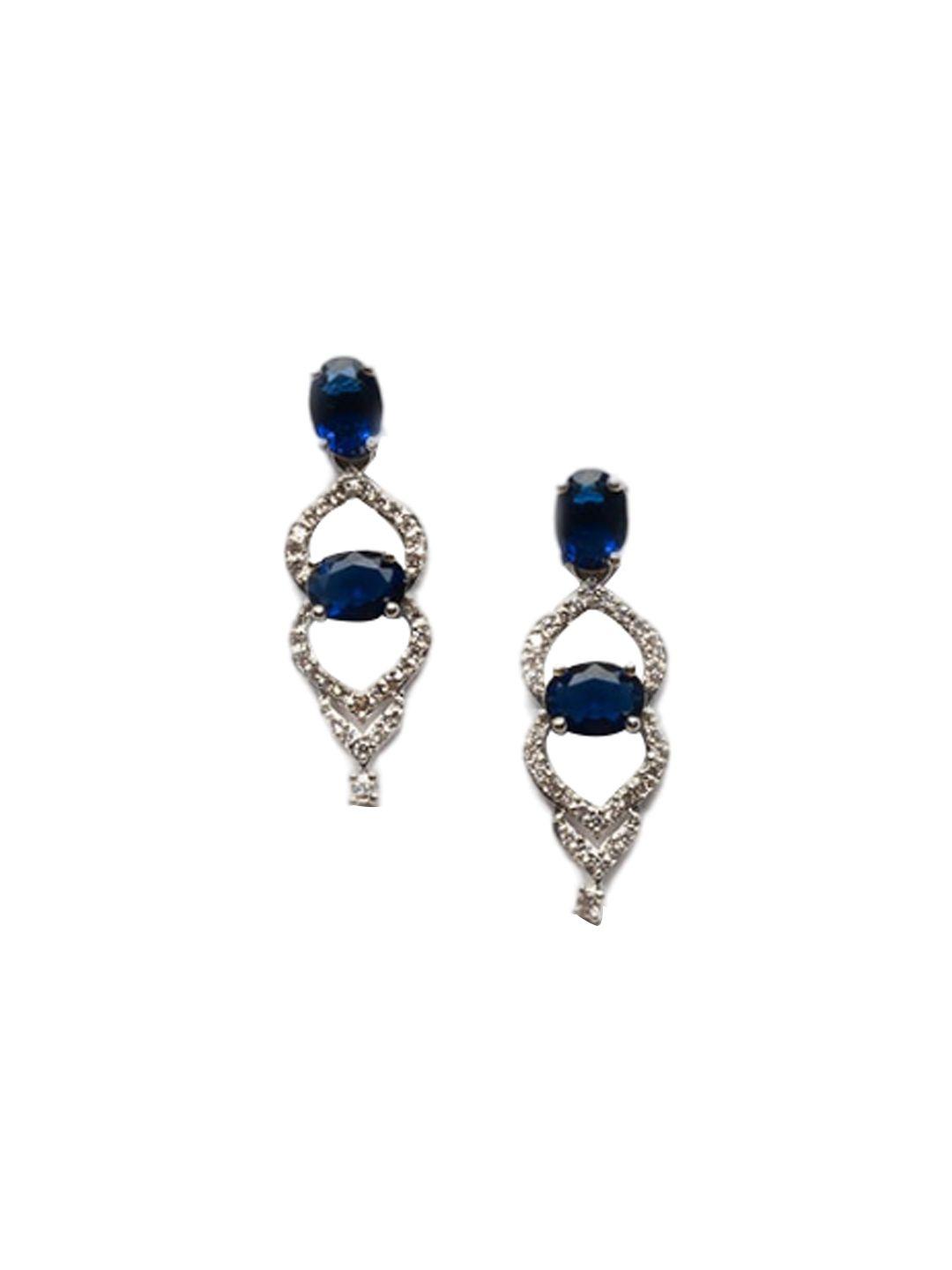 Rhodium Plated Cz And Ad Studded Jewellery Set