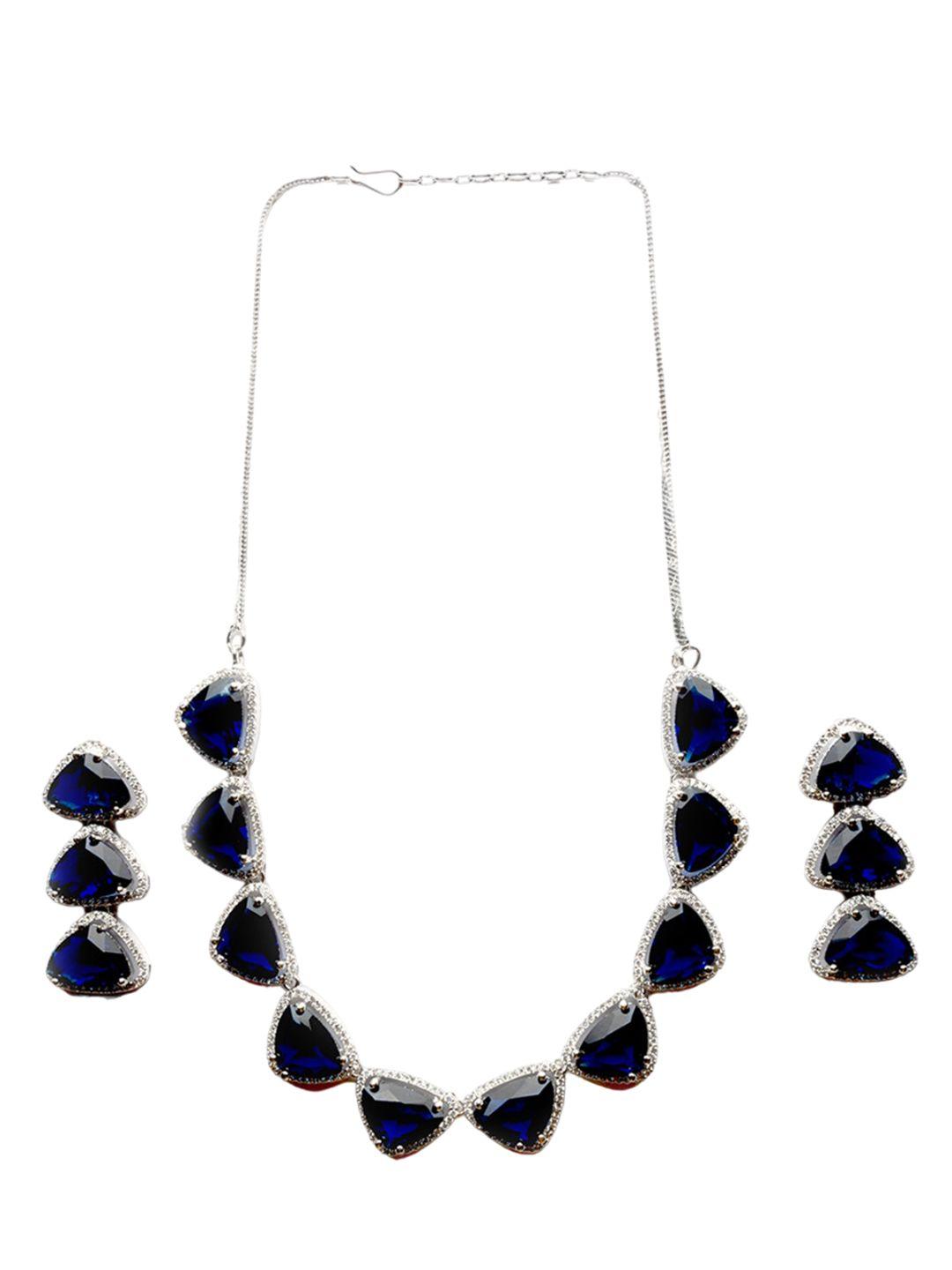 Silver Plated Cz Studded Jewellery Set