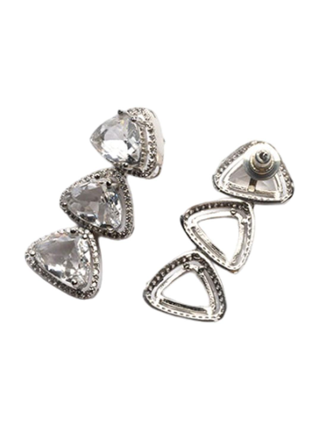 Silver Plated Cz Studded Jewellery Set