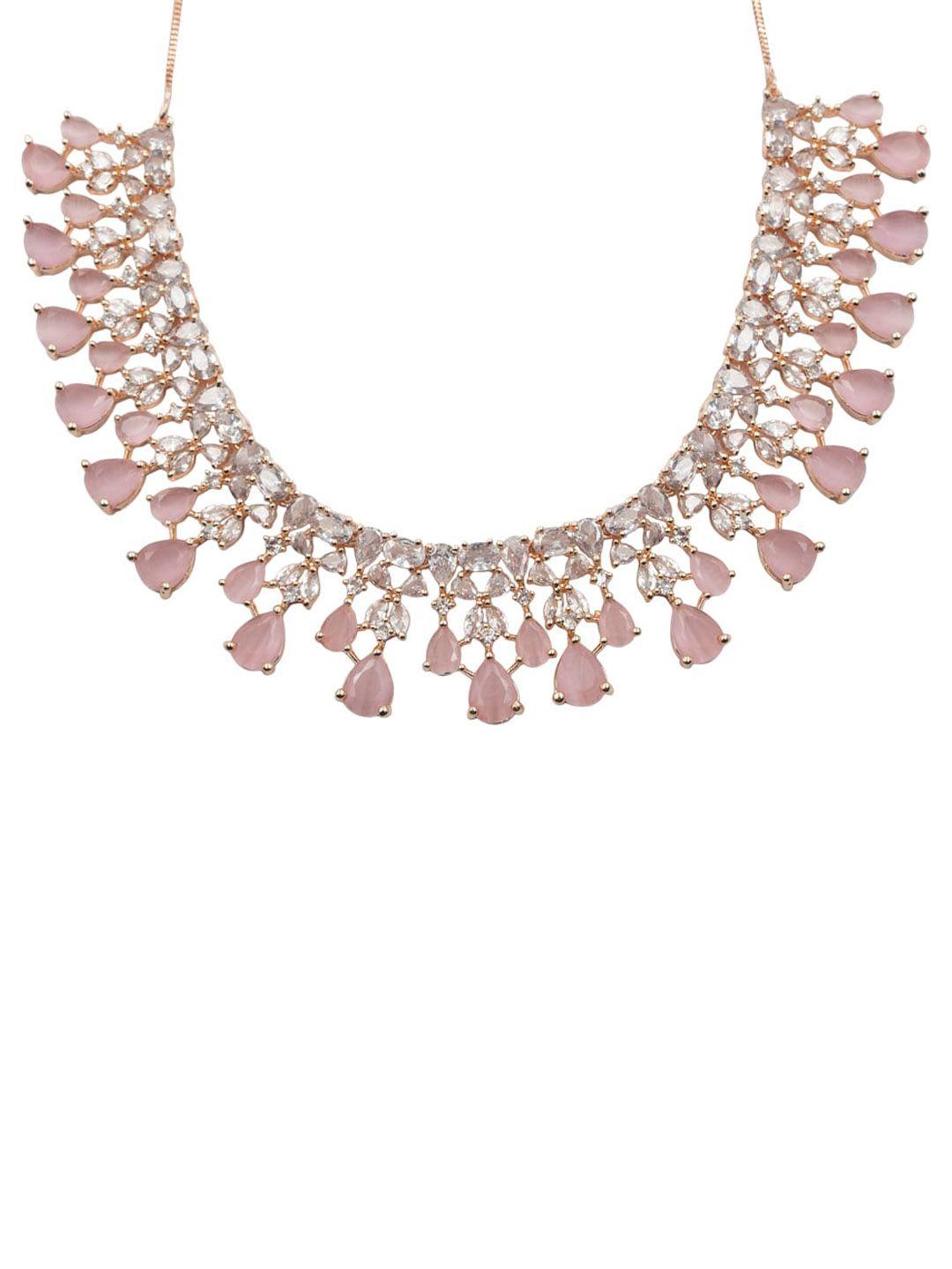 Rose Gold Plated American Diamond Jewellery Set