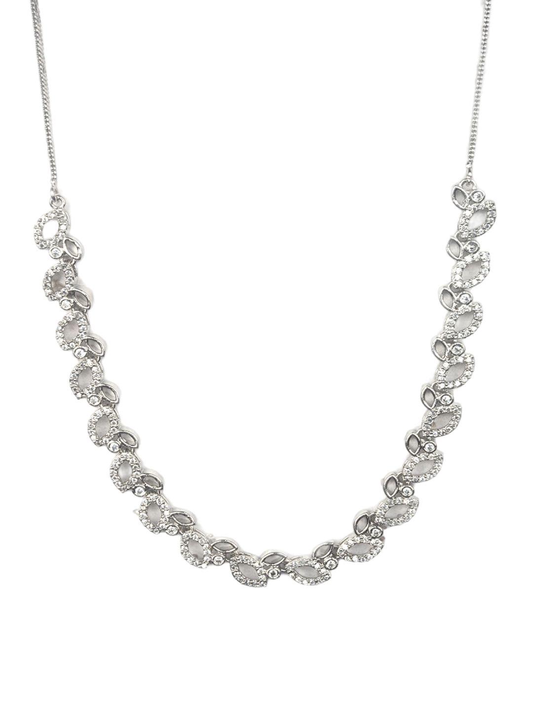 Silver Plated Ad Studded Jewellery Set