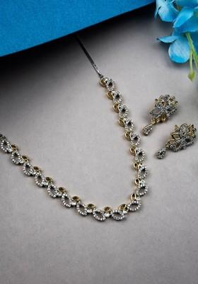 Gold Plated Ad Studded Bela Jewellery Set