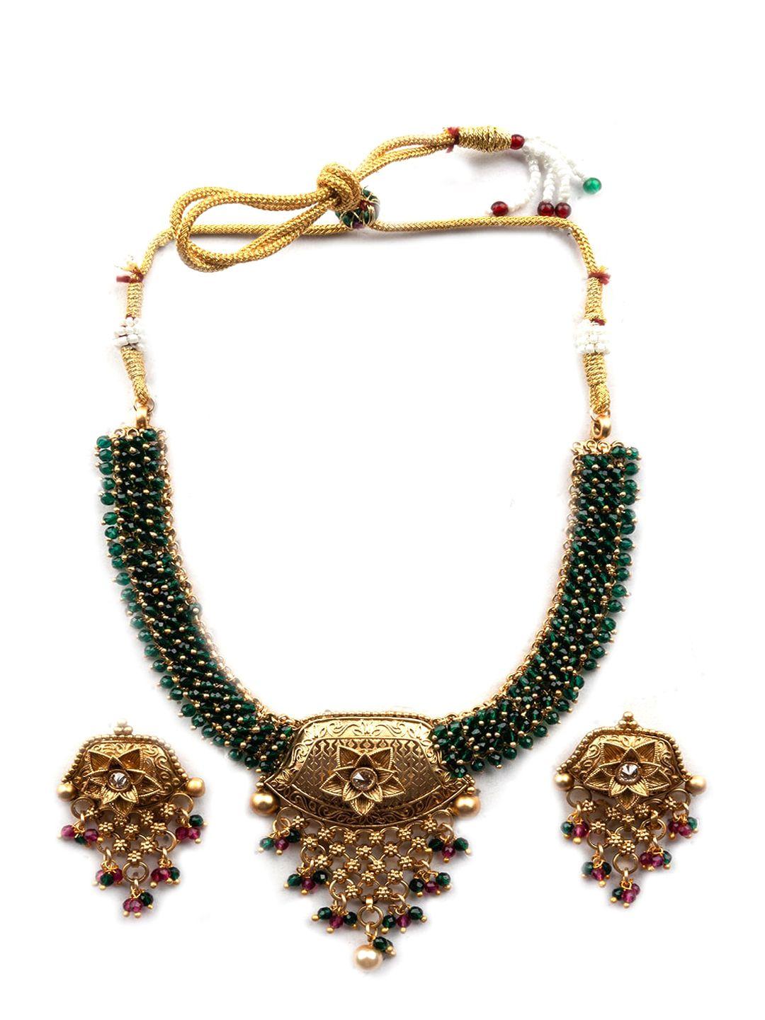 Gold Plated Necklace And Earrings