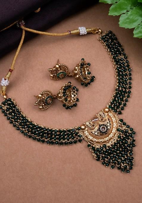 Gold Plated Necklace And Earrings