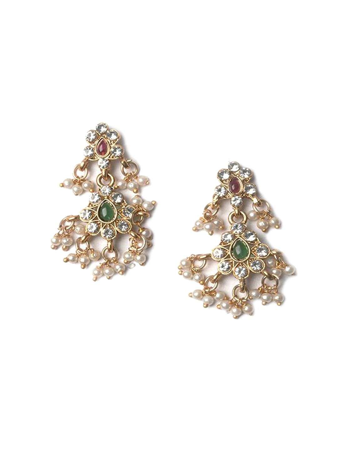 Gold Plated Kundan Studded And Beaded Guttapusallu Jewellery Set - Indya