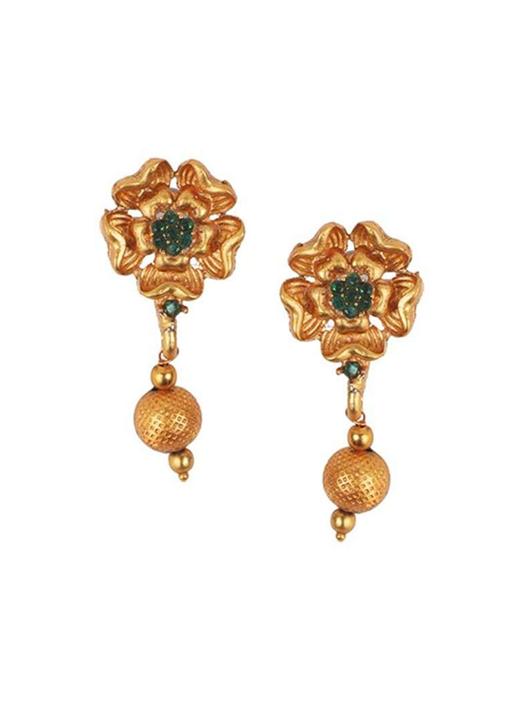 Gold Plated Stone Studded And Beaded Traditional Jewellery Set - Indya