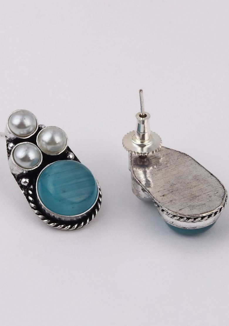 Silver Oxidised Finish Ad Pendant Set  