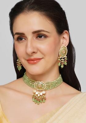 Polki Mint Green Choker Set