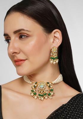 Pachi Kundan Green Choker Set