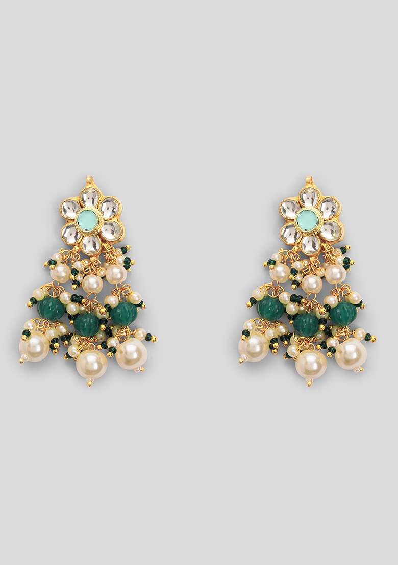 Pachi Kundan Green Choker Set - Indya