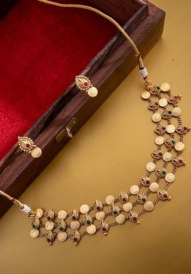 Gold Plated Stones Studded Jewellery Set