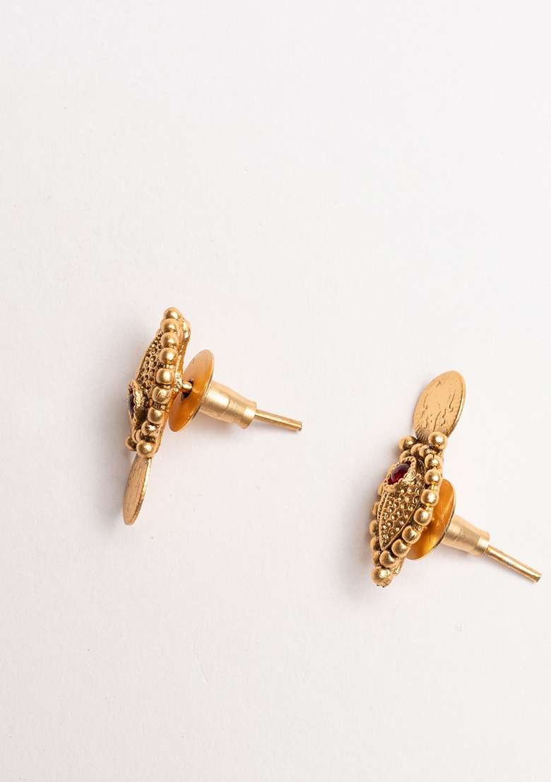 Gold Plated Stones Studded Jewellery Set - Indya
