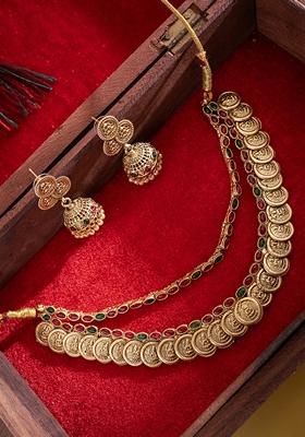 Gold Plated Stones Studded Jewellery Set