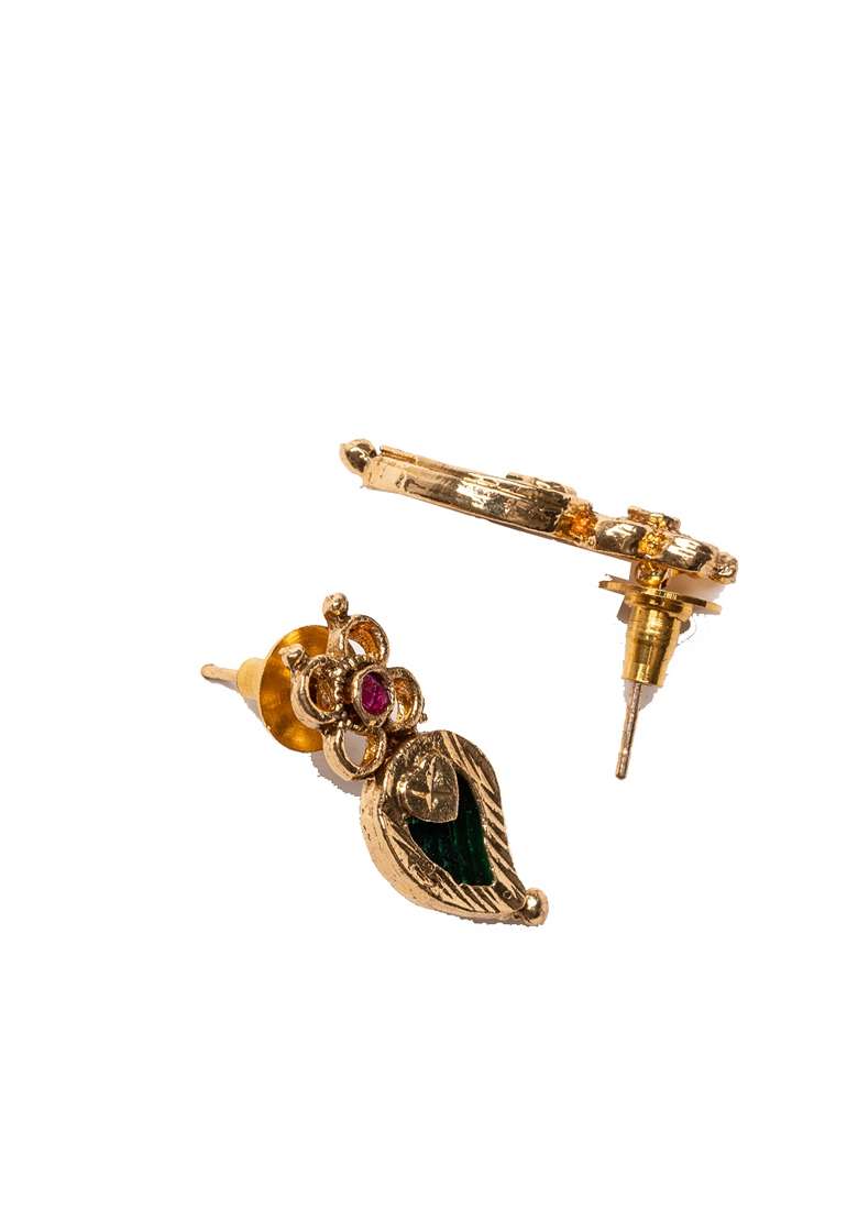 Gold Plated Stones Studded Jewellery Set - Indya