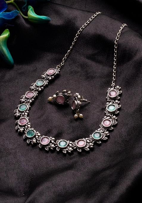 Stones Studded and Beaded Jewellery Set 