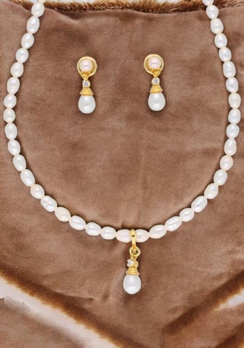 White Gold Plated Alloy Necklace Set